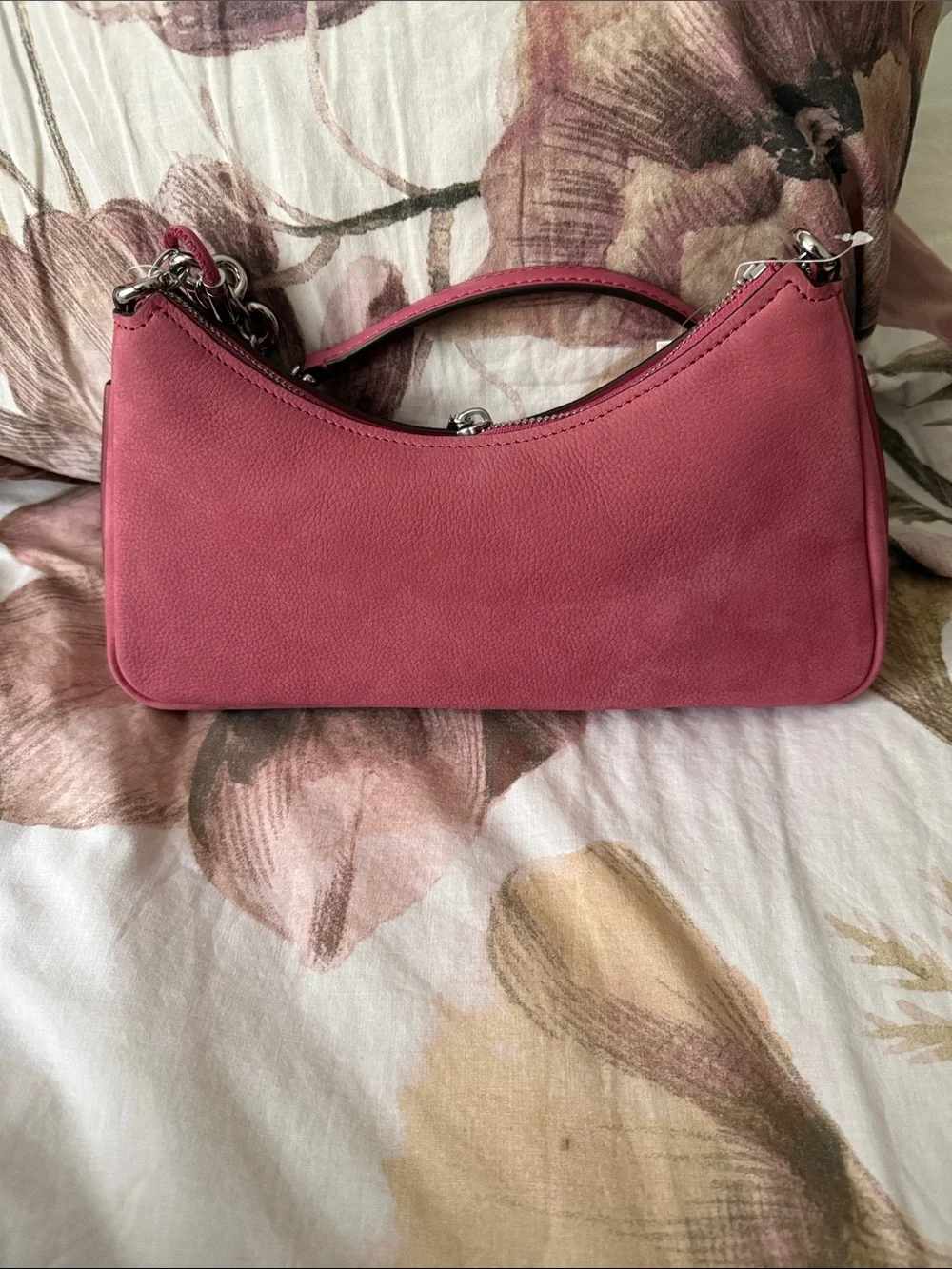 NWT MICHAEL KORS leather Rosewood Pouchette Shoulder Bag with Chain Strap